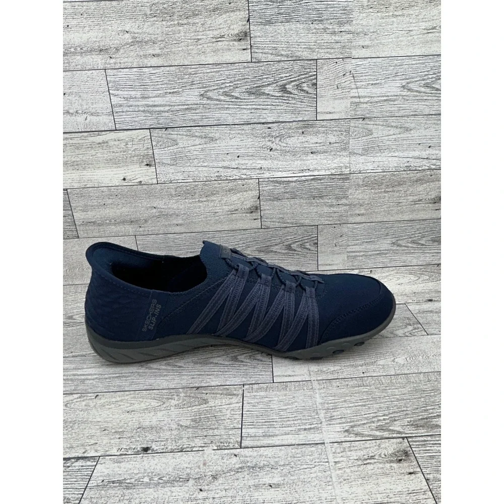 Skechers Slip-ins Reggae Slim Takes Two Navy Blue Sneakers 100593 Women Size 9.5